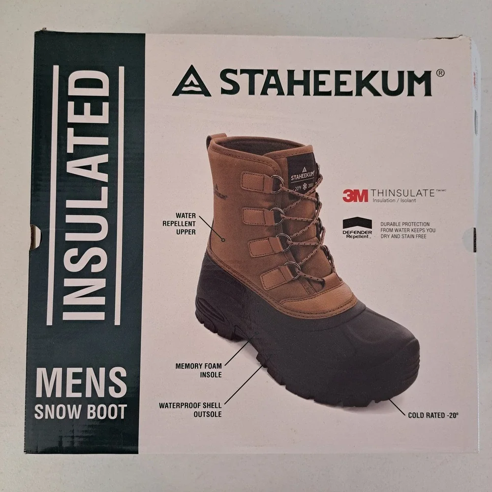 Staheekum Snow Boot Mens Size 13 Brown Insulated Waterproof -20F Rated 1260-798